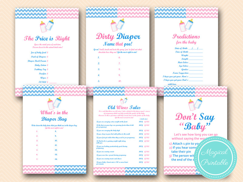 Baby Gender Reveal Party Games
 Gender Reveal Party Games Magical Printable