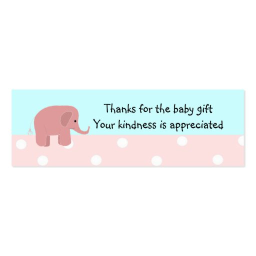 Baby Gift Thank You
 Pink Elephant Baby Gift Thank You Double Sided Mini