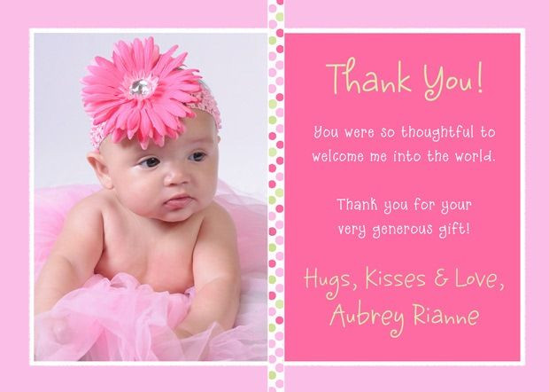 Baby Gift Thank You Message
 Baby Thank You Card Wording