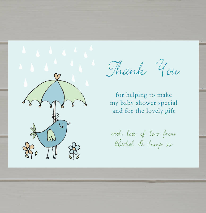 Baby Gift Thank You Message
 personalised baby shower thank you cards by molly moo