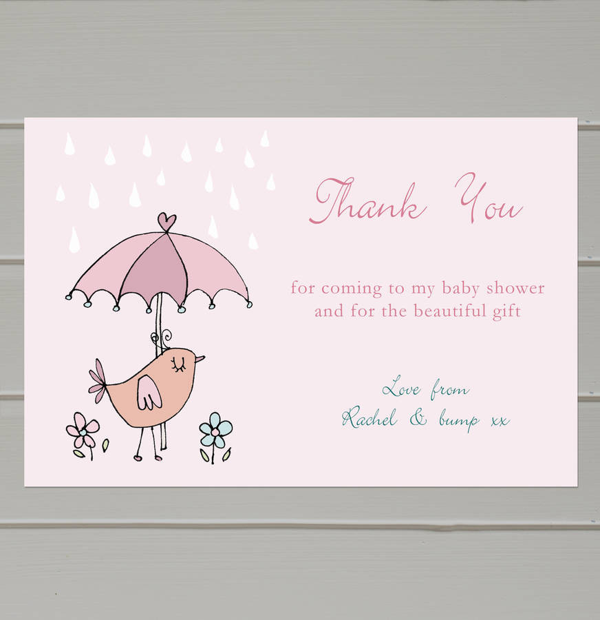 Baby Gift Thank You Message
 personalised baby shower thank you cards by molly moo