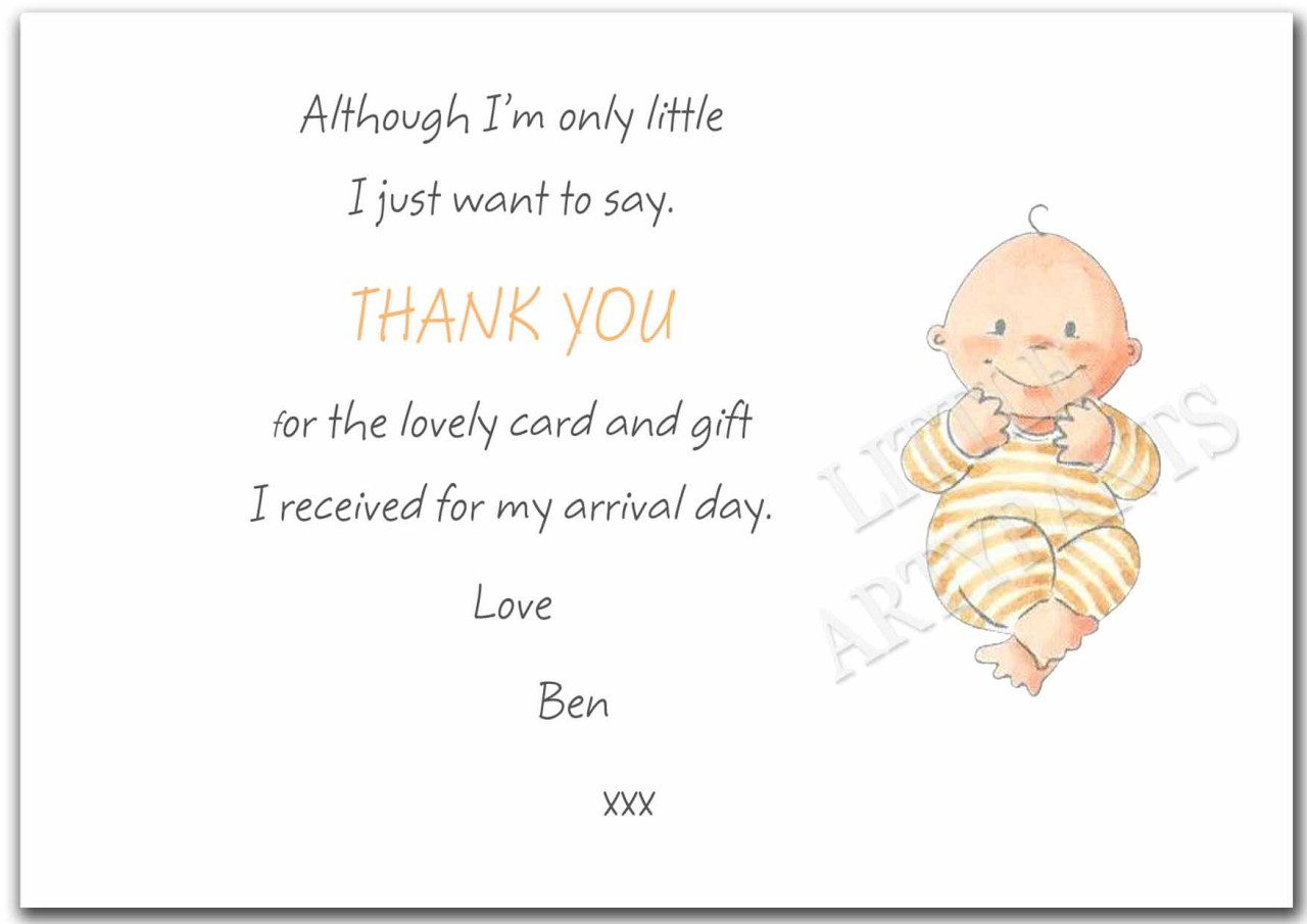 Baby Gift Thank You
 PERSONALISED NEW BABY GIFT THANK YOU CARD NOTES