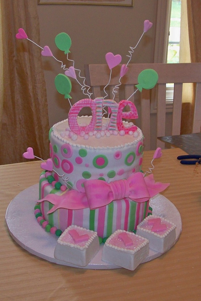 Baby Girl Birthday Cake
 Picnic Party First Birthday Cakes