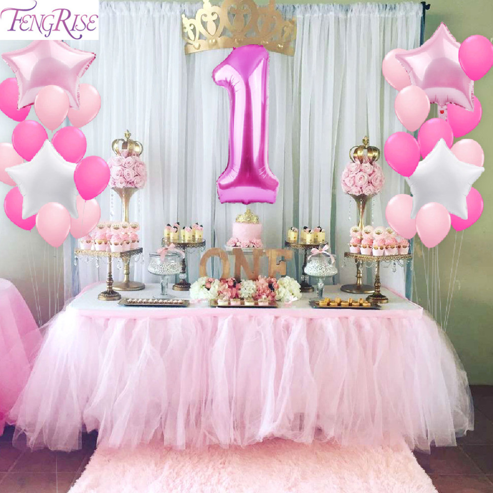 Baby Girl First Birthday Decorations
 FENGRISE 1st Birthday Party Decoration DIY 40inch Number 1