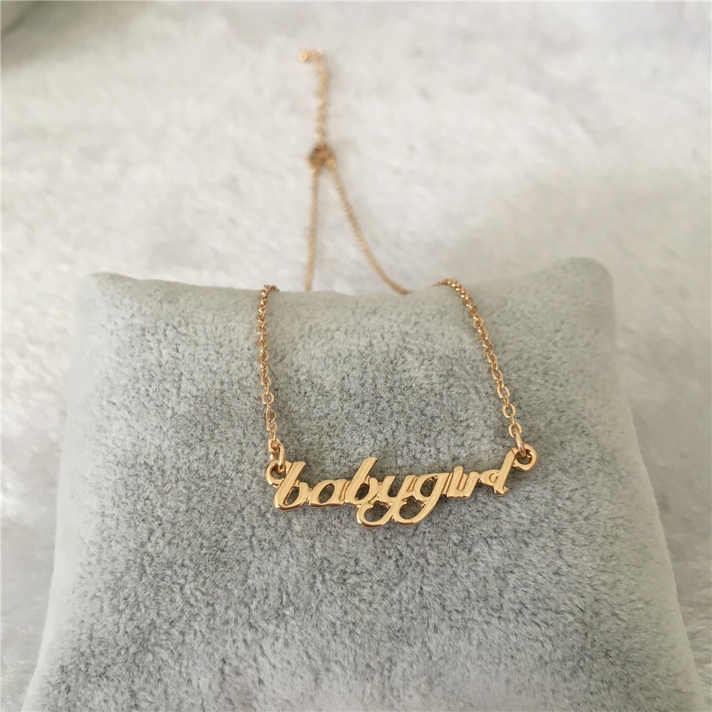 Baby Girl Gold Necklace
 CUTE GIRLY GOLD COLOR BABYGIRL LETTER PENDANT SHORT