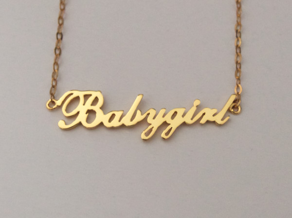 Baby Girl Gold Necklace
 Babygirl Necklace Harlow Rose