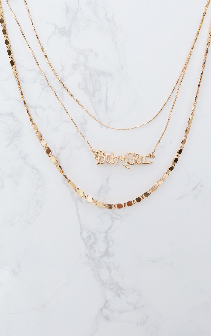 Baby Girl Gold Necklace
 Gold Triple Layered Baby Girl Necklace