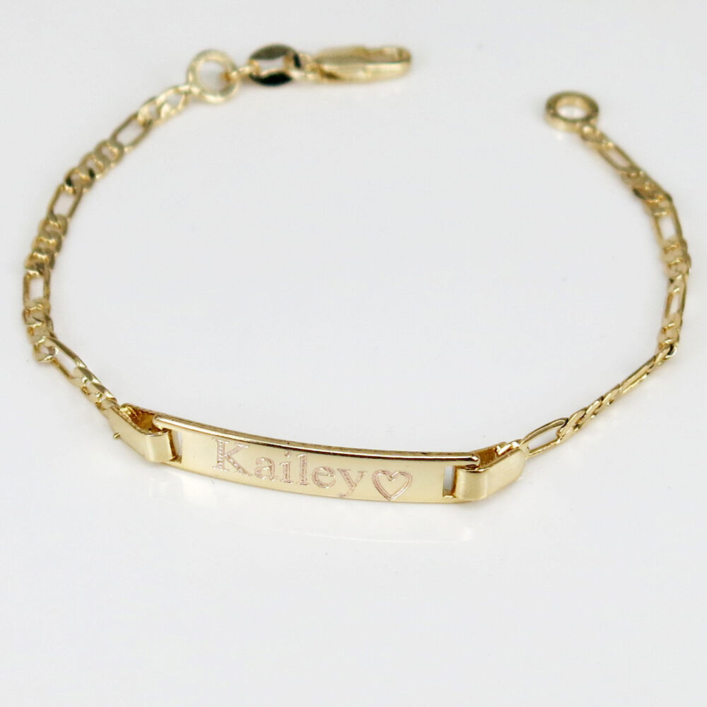 Baby Gold Bracelet
 18K Gold Filled Baby ID Bracelet With Free Engraving 6