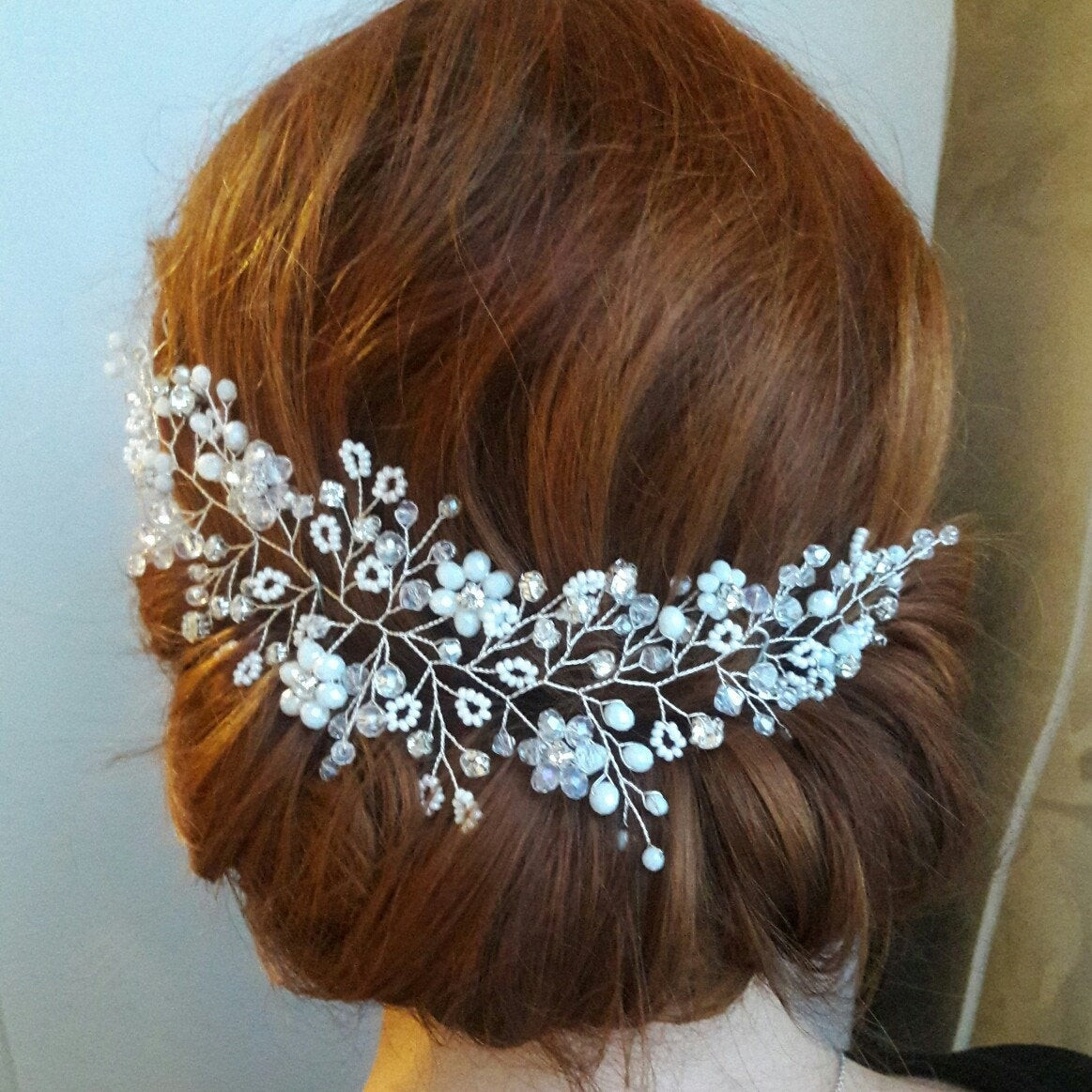 Baby Hair Piece
 Bridal hair vine long Bridal headpiece Wedding hair piece Baby