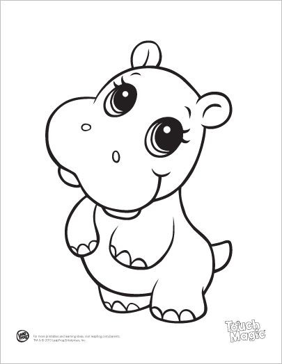 Baby Hippo Coloring Pages
 LeapFrog Printable Baby Animal Coloring Pages Hippo