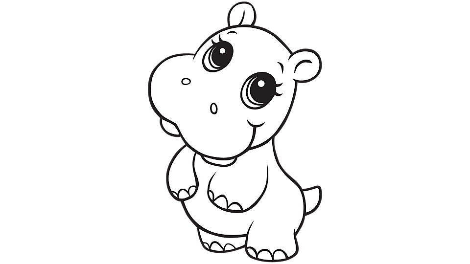 Baby Hippo Coloring Pages
 Learning Friends Hippo coloring printable