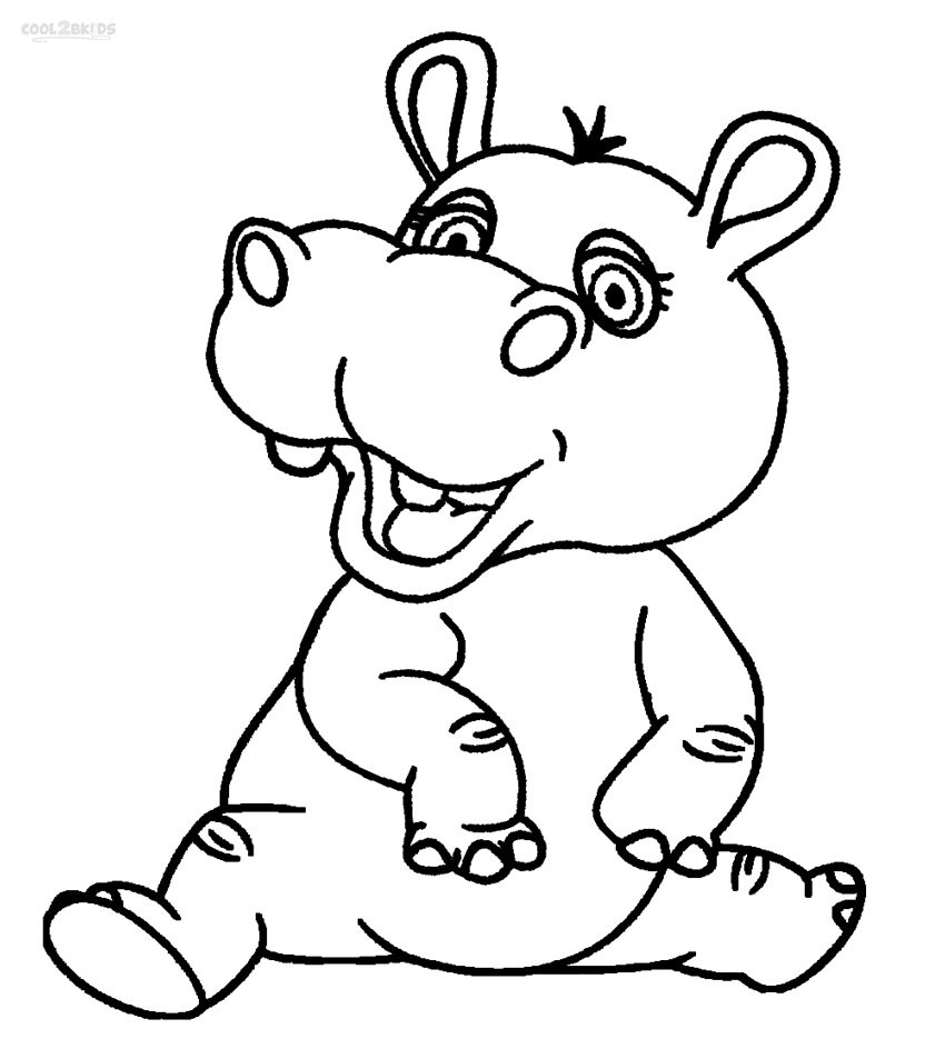 Baby Hippo Coloring Pages
 Printable Hippo Coloring Pages For Kids