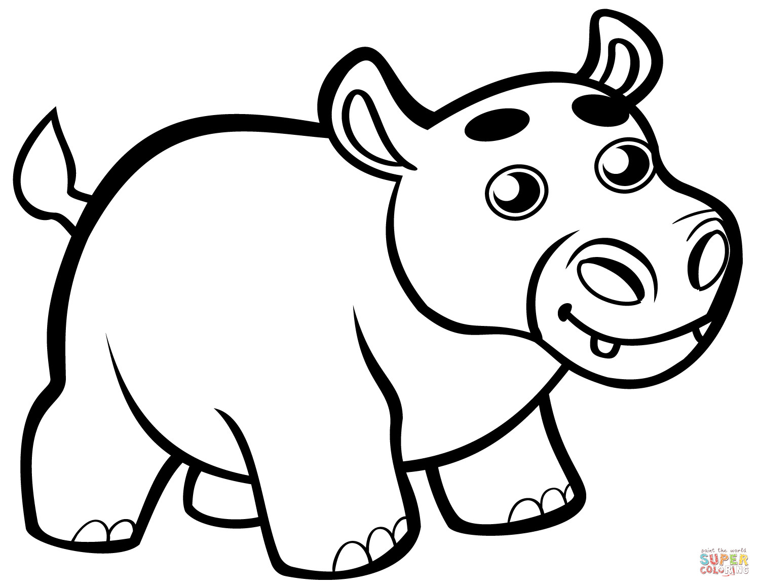 Baby Hippo Coloring Pages
 Cute Baby Hippo coloring page