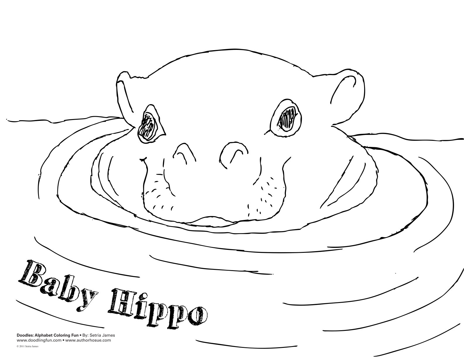 Baby Hippo Coloring Pages
 A Baby Pygmy Hippopotamus Coloring Sheet