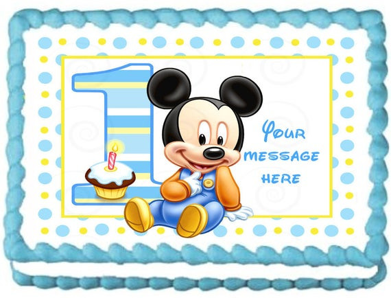 Baby Mickey Party
 BABY MICKEY MOUSE Edible cake topper party image