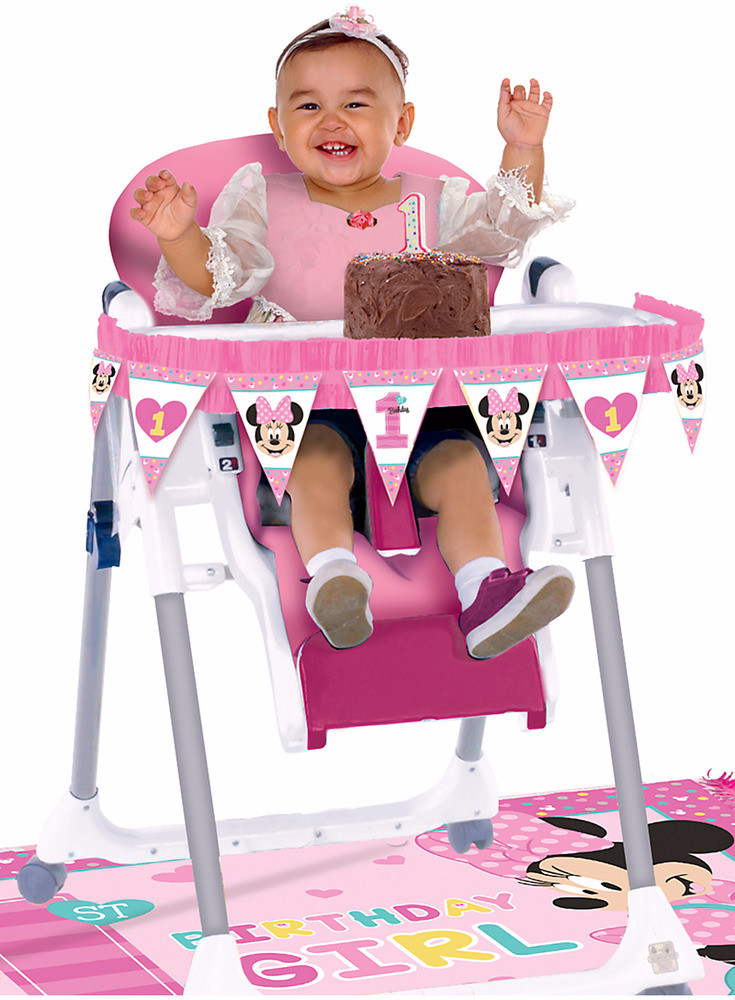 Baby Minnie Mouse 1St Birthday Party Supplies
 Baby Girl First Birthday Chair Decorating Kit Minnie Mouse