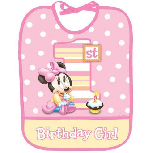 Baby Minnie Mouse 1St Birthday Party Supplies
 Disney Baby MINNIE Mouse BIB 1st Birthday Party Supplies