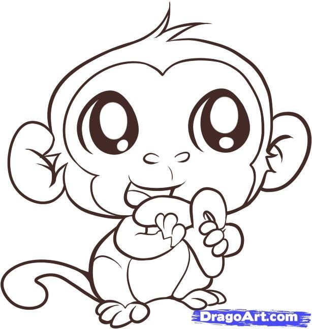 Baby Monkeys Coloring Pages
 cartoon baby monkey coloring pages Enjoy Coloring