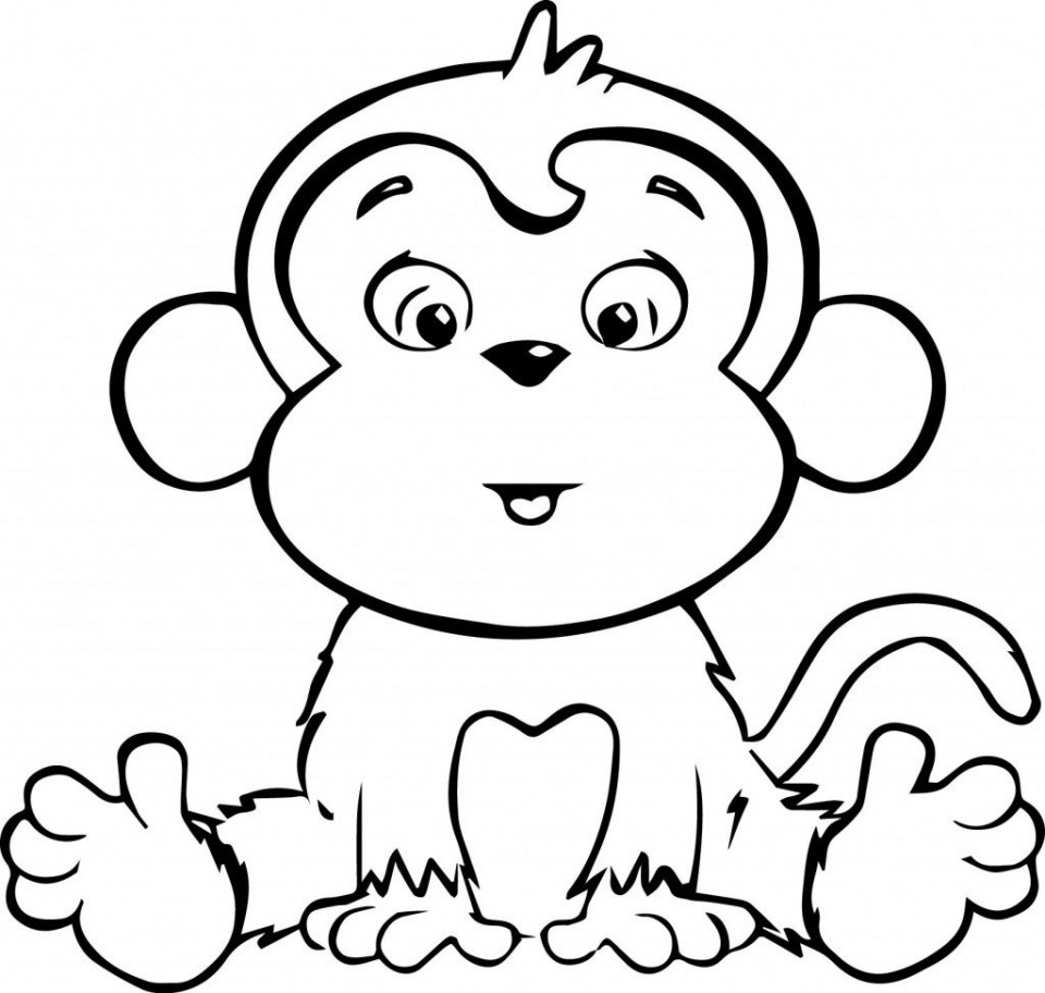 Baby Monkeys Coloring Pages
 Get This Cute Baby Monkey Coloring Pages Free to Print