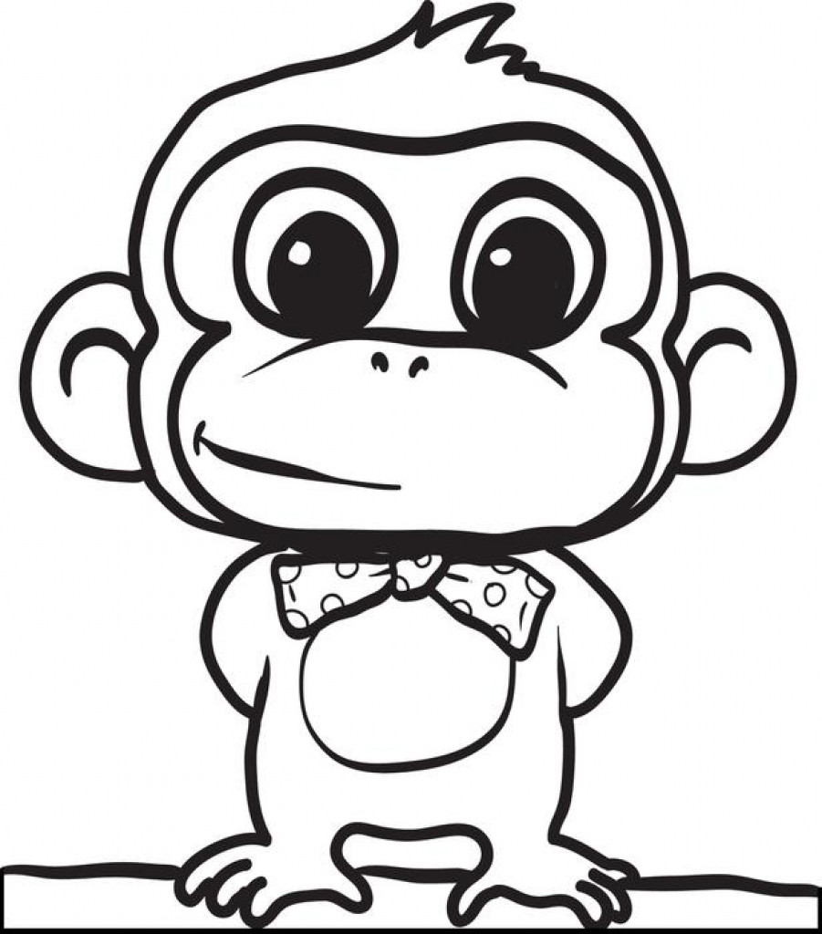 Baby Monkeys Coloring Pages
 Cute Baby Monkey Drawings