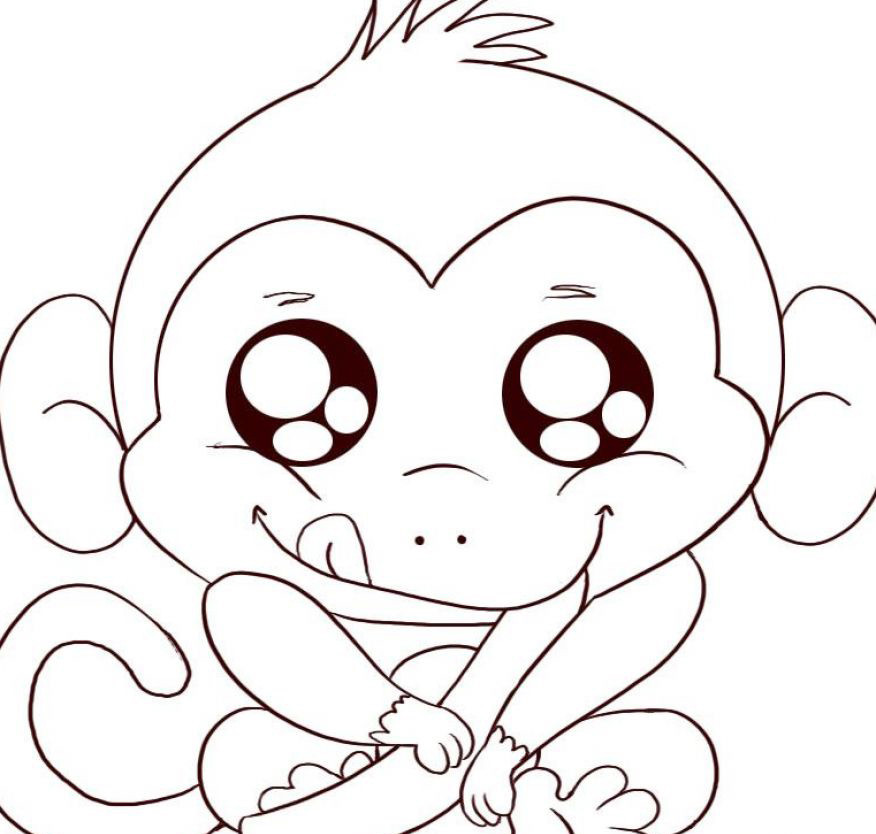 Baby Monkeys Coloring Pages
 Animal Monkey and Baby Monkey Coloring Pages Kids