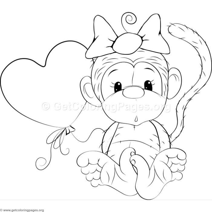 Baby Monkeys Coloring Pages
 Cute Baby Monkey Coloring Pages – GetColoringPages