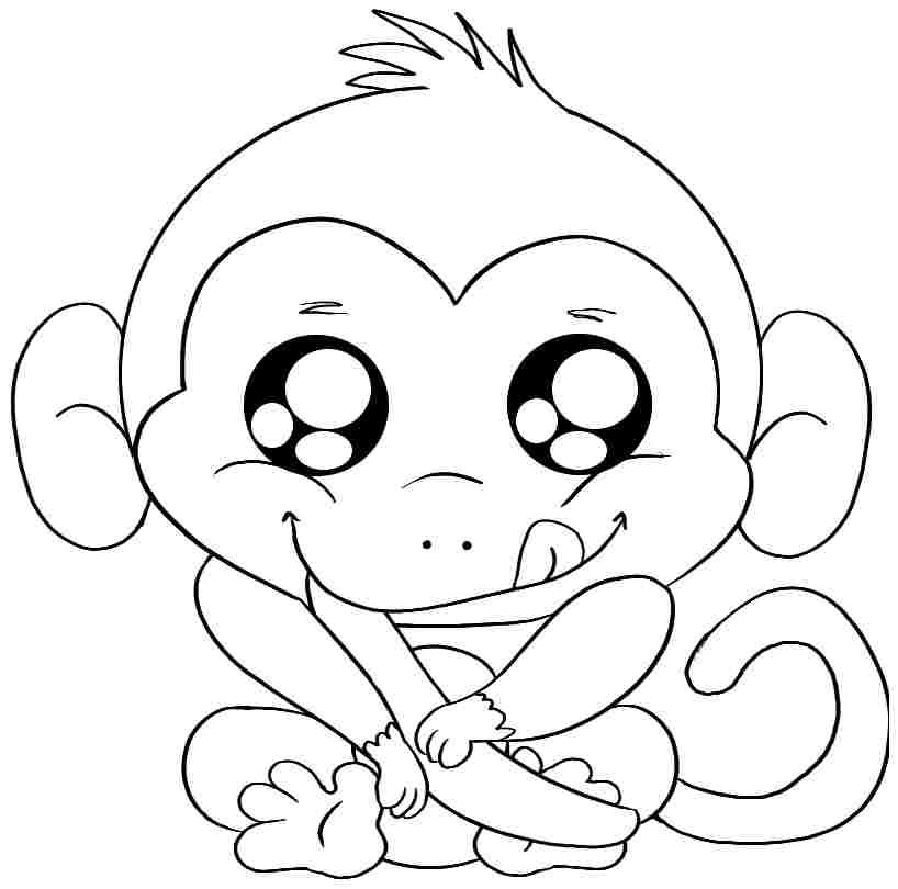 Baby Monkeys Coloring Pages
 Baby Monkey Coloring