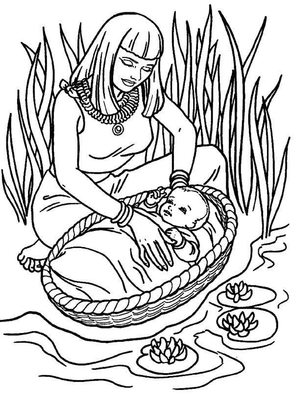 Baby Moses Coloring Sheet Preschool Coloring Pages