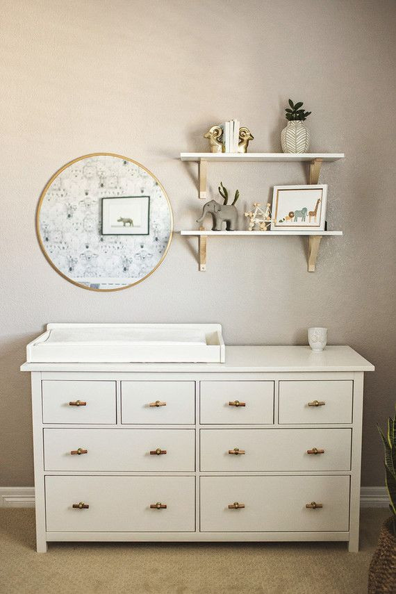 Baby Room Dresser
 Okay round mirrors are officially everywhere nursery
