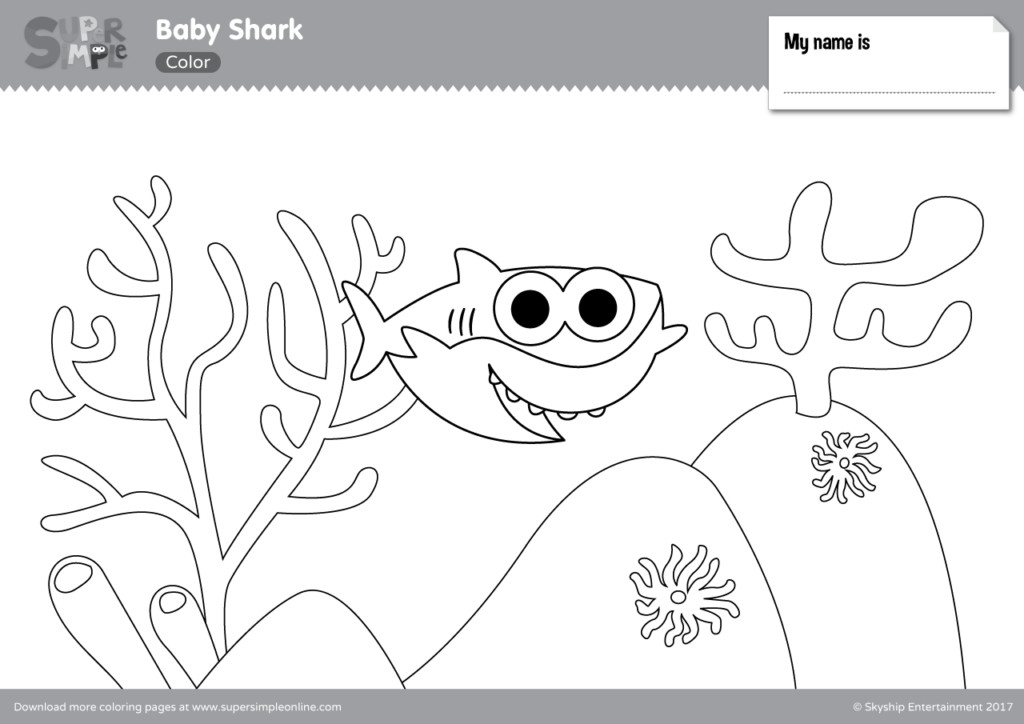 Baby Shark Coloring Pages Printable
 Baby Shark Coloring Pages Super Simple