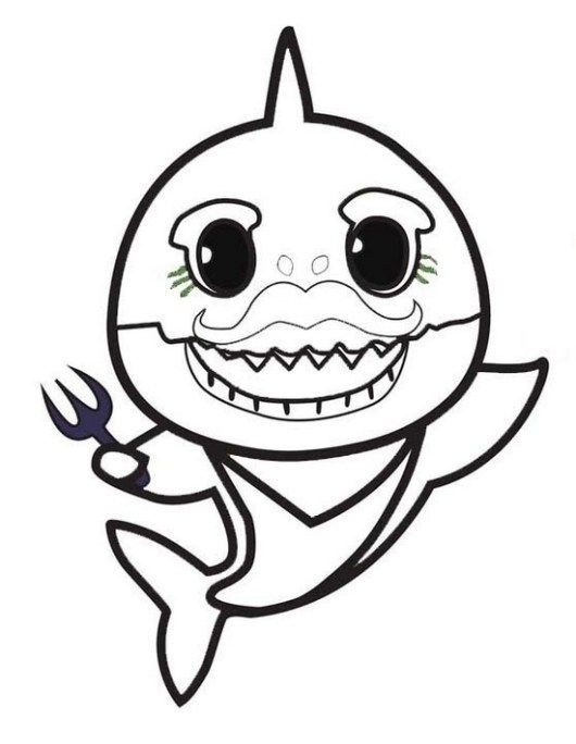 Baby Shark Coloring Pages Printable
 baby shark coloring and drawing page in 2020