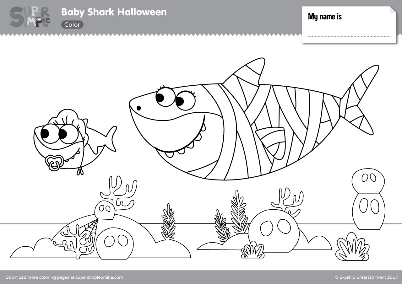 Baby Shark Coloring Pages Printable
 Baby Shark Halloween Coloring Pages Super Simple