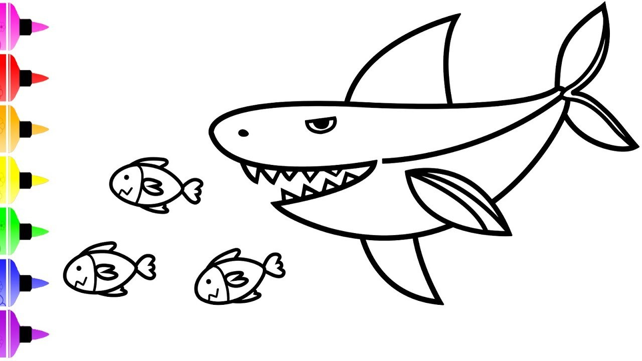 Baby Shark Coloring Pages Printable
 White Shark Coloring Pages & Art Coloring Book