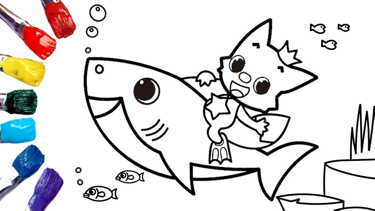 Baby Shark Coloring Pages Printable
 Baby Shark Nursery Rhyme & Coloring Pages for Kids [1080p