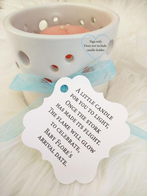 Baby Shower Candle Party Favors
 Baby Shower Candle Prayer Baby Shower Tea Light Stork Tags