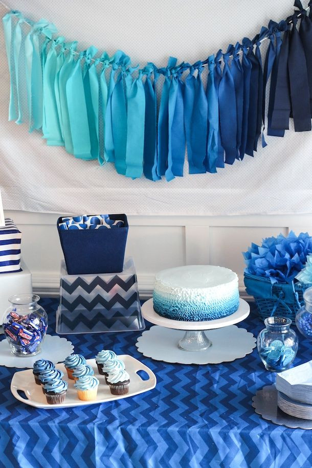Baby Shower Decorating Ideas For Boys
 Blue Ombre Birthday Party Display s and