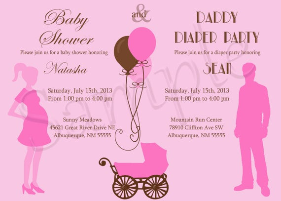 Baby Shower Diaper Party
 Baby Shower and Diaper Party Invitation by