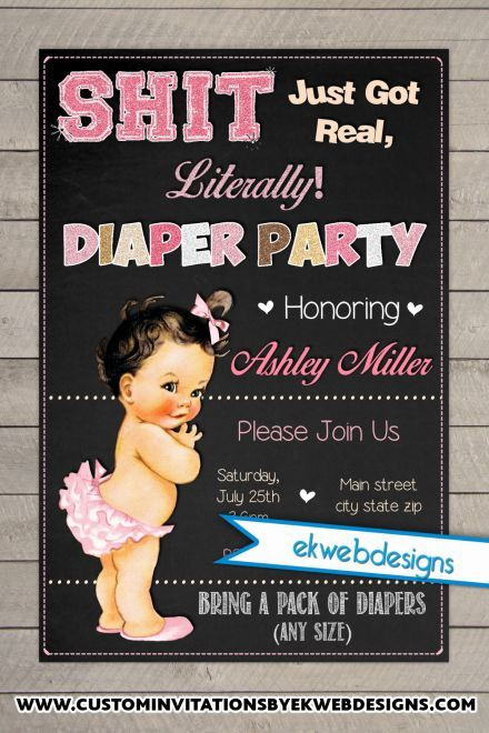 Baby Shower Diaper Party
 Diaper Party Baby Shower Invitations Sh t Just Got Real