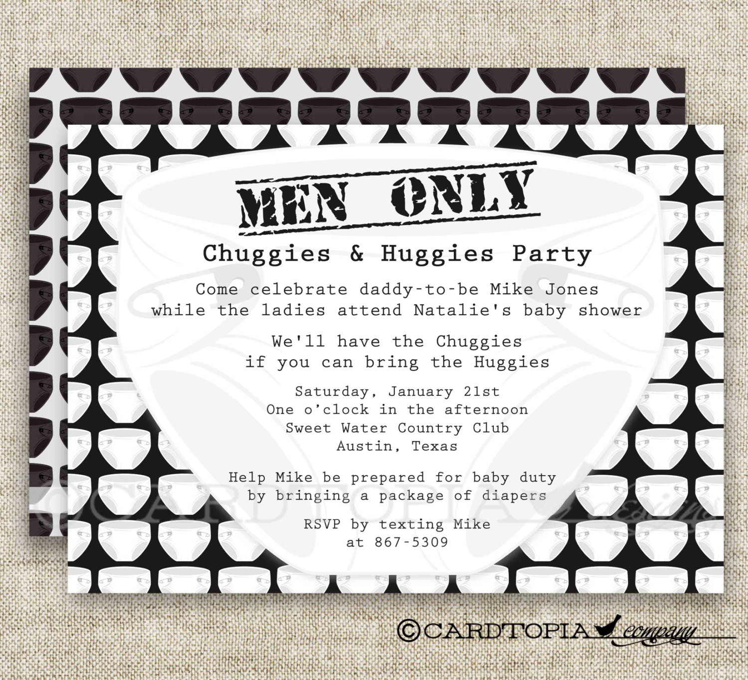 Baby Shower Diaper Party
 Diaper Party Men ly Baby Shower Invitations Chuggies and