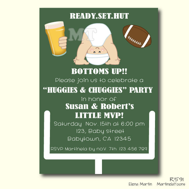 Baby Shower Diaper Party
 Huggies and Chuggies Baby Shower Invitation Dad Diaper Party