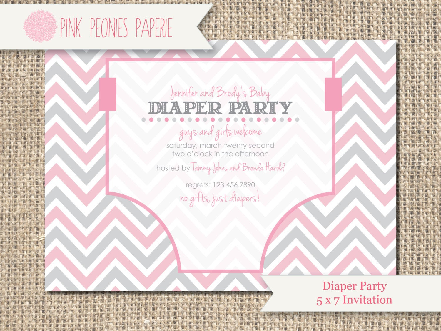 Baby Shower Diaper Party
 Baby Shower Invitation Diaper Party Gender by