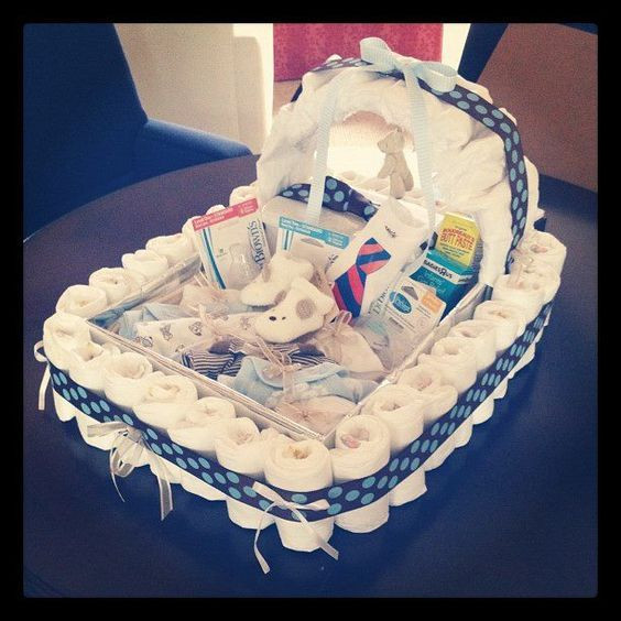 Baby Shower Gift Ideas For Boy
 Bassinet Diaper Cake