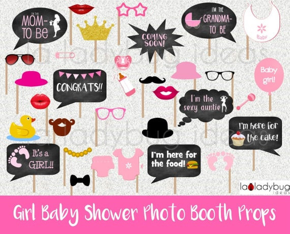 Baby Shower Photo Booth Props Party City
 Girl baby shower photo booth props Printable DIY baby shower