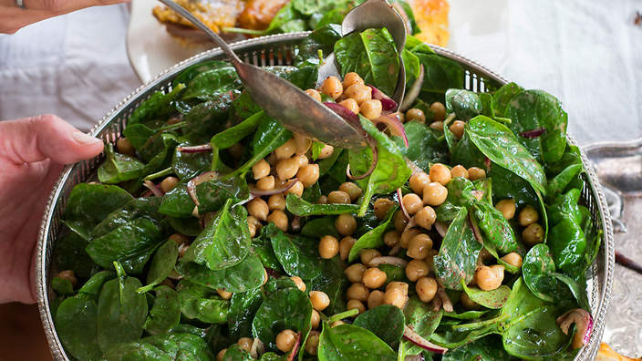 Baby Spinach Salad Recipes
 Baby spinach and chickpea salad with yoghurt dressing