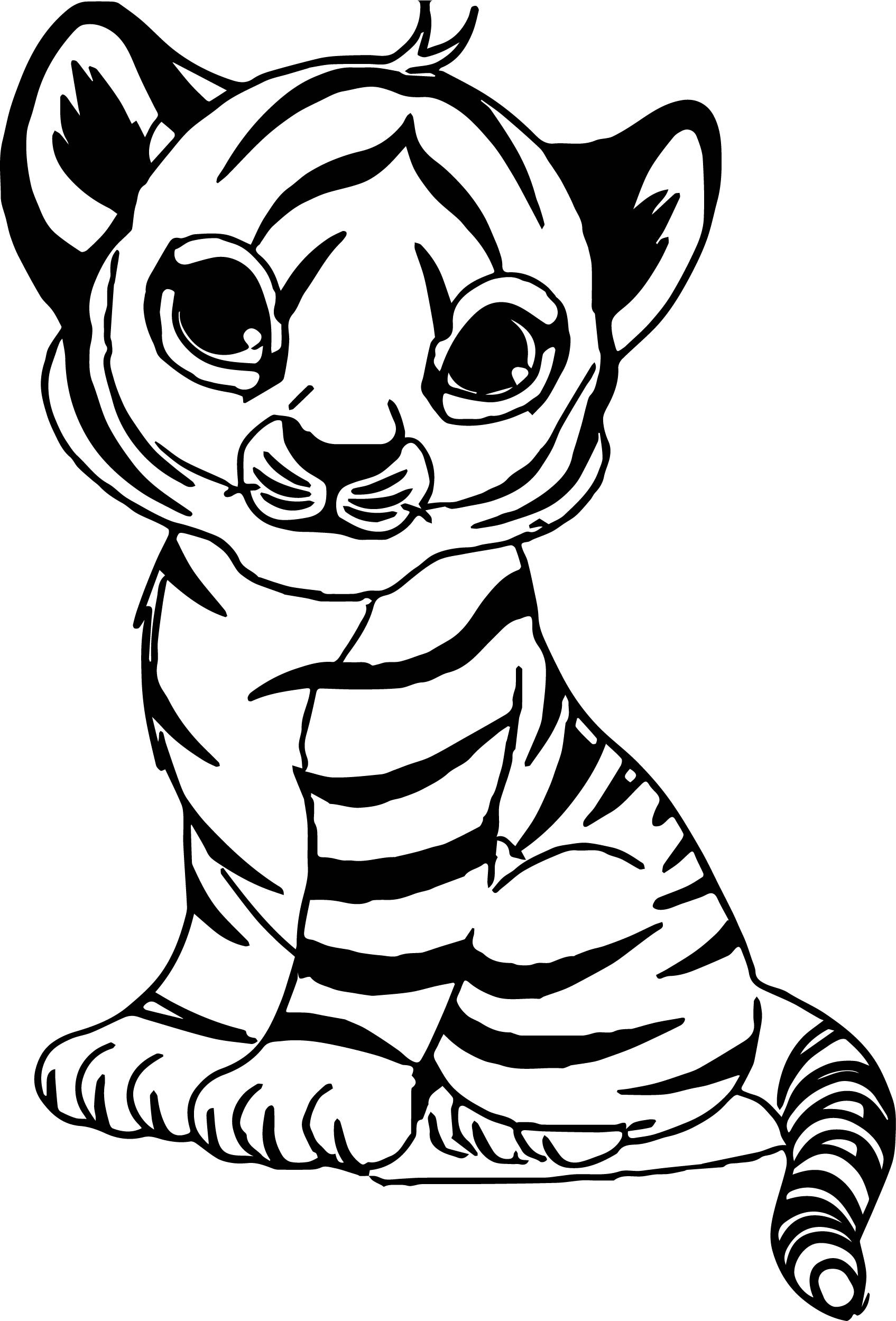 Baby Tiger Coloring Pages
 Cute Baby Tiger Coloring Page