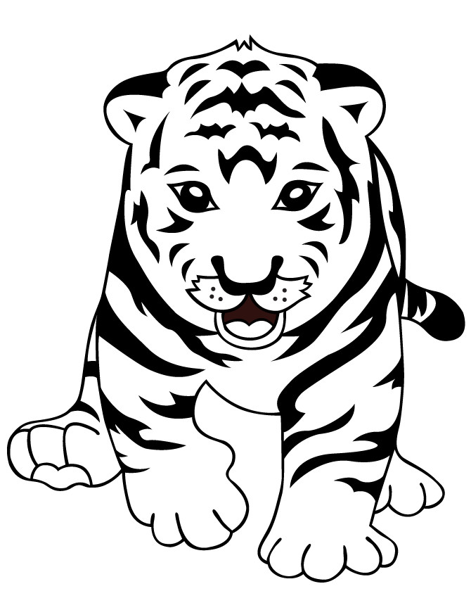 Baby Tiger Coloring Pages
 Cute Baby Tiger Coloring Page