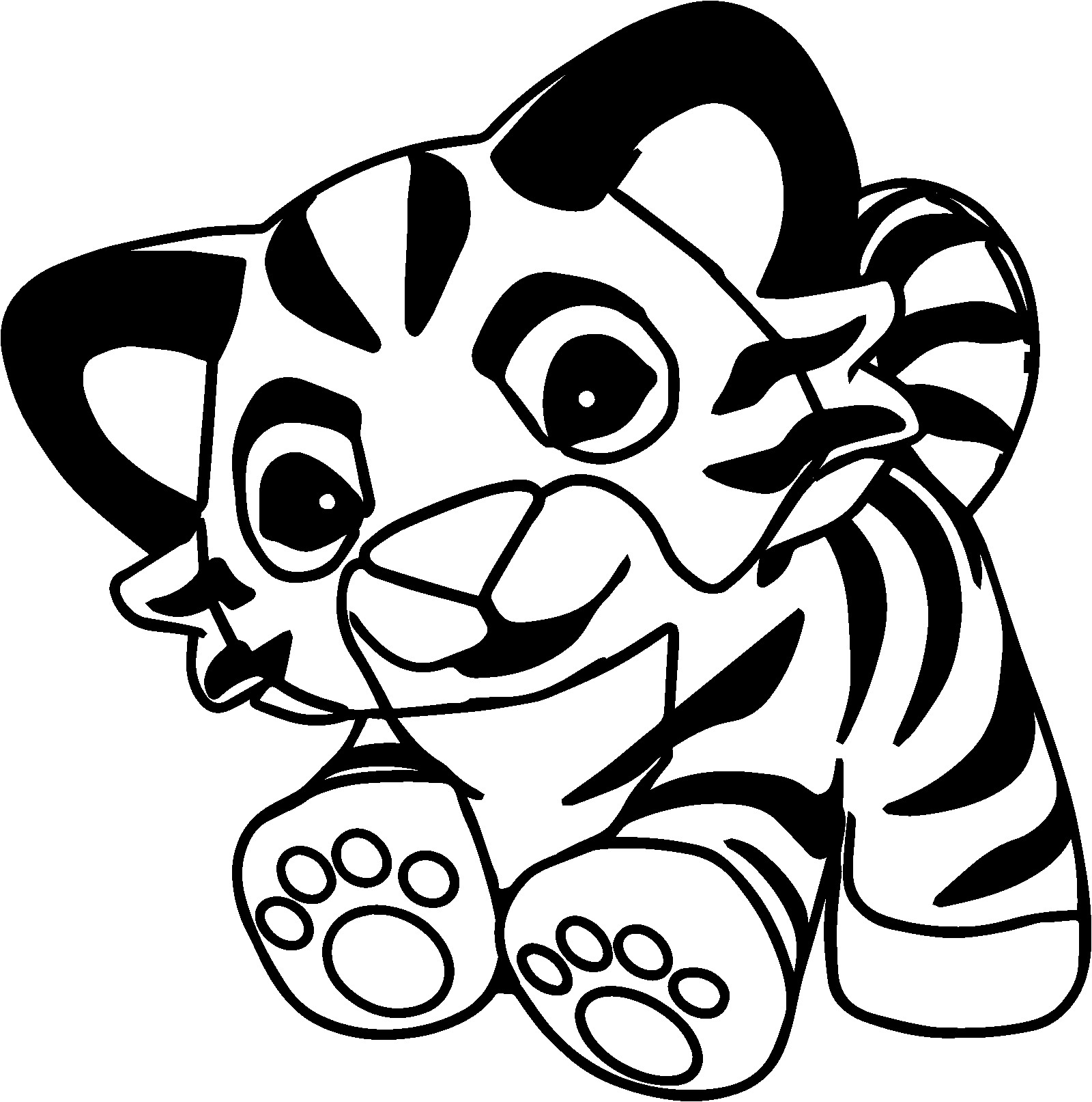 Baby Tiger Coloring Pages
 Walking Baby Tiger Coloring Page