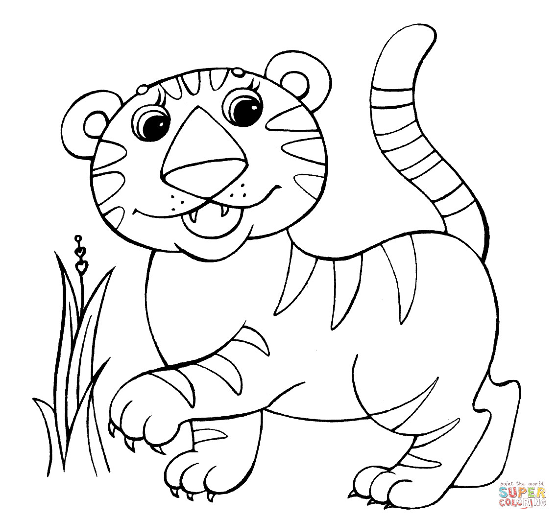 Baby Tiger Coloring Pages
 Baby tiger coloring page