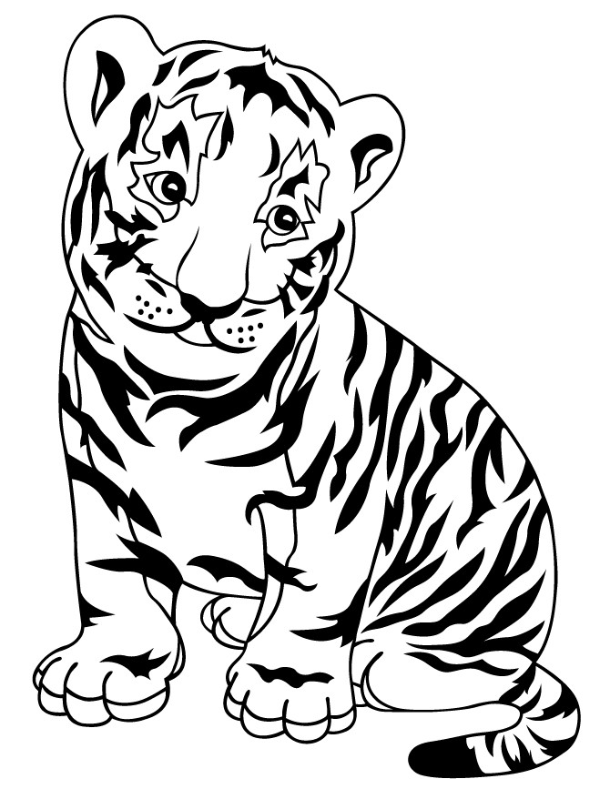 Baby Tiger Coloring Pages
 Baby Tiger Cub Coloring Page