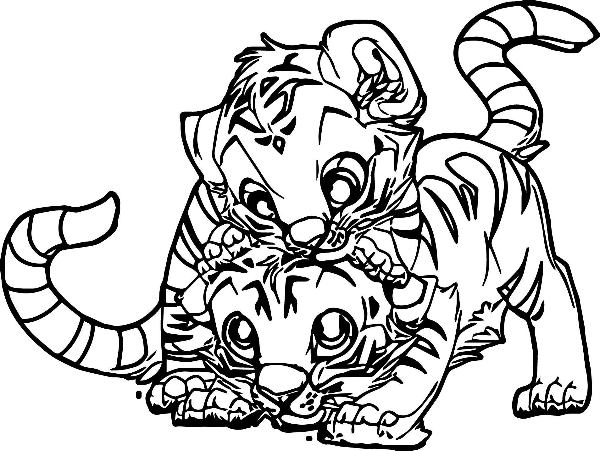 Baby Tiger Coloring Pages
 Two Baby Tiger Coloring Page